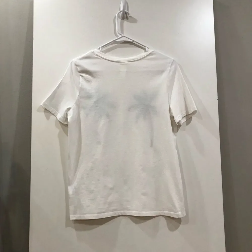White Tee, Palm Trees, H&M, Size M
